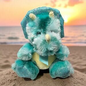 Walmart Way to Celebrate Plush Camo Dino Dragon Blue Nursery Shower Stuffed 9"